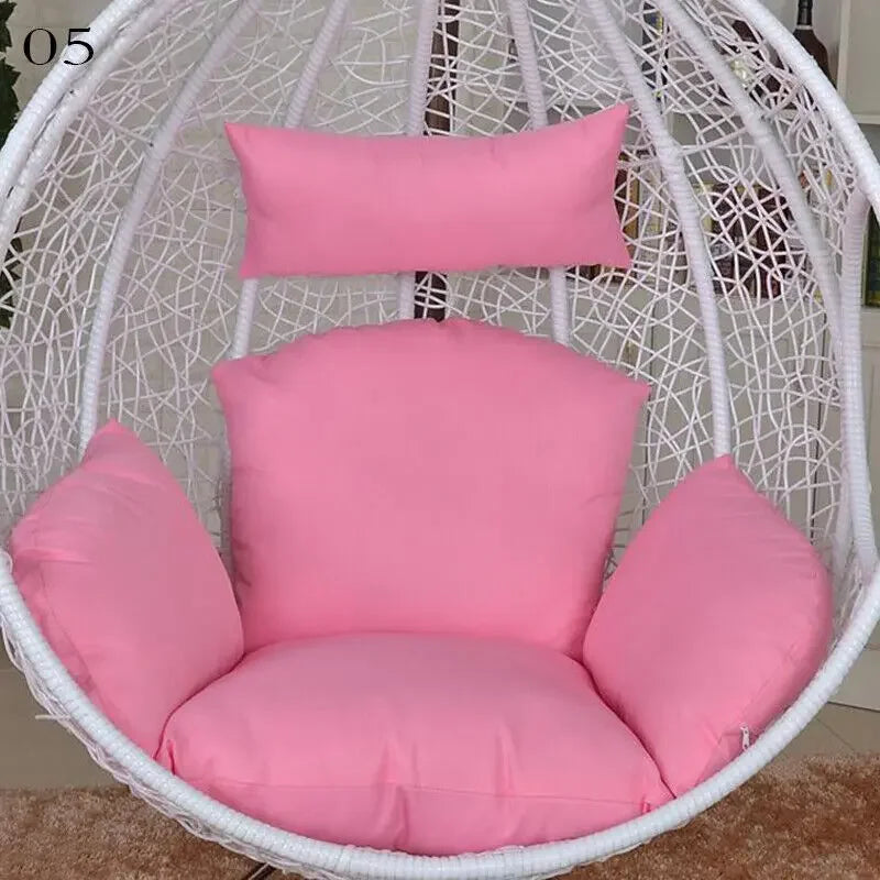 Hanging Swing Egg Chair Cushion Cover Patio Large Round Papasan Pad Detachable Garden Lounger Cushion Cover (No Filling)