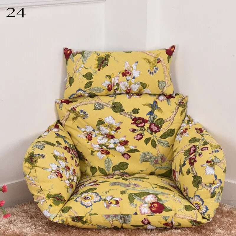 Hanging Swing Egg Chair Cushion Cover Patio Large Round Papasan Pad Detachable Garden Lounger Cushion Cover (No Filling)