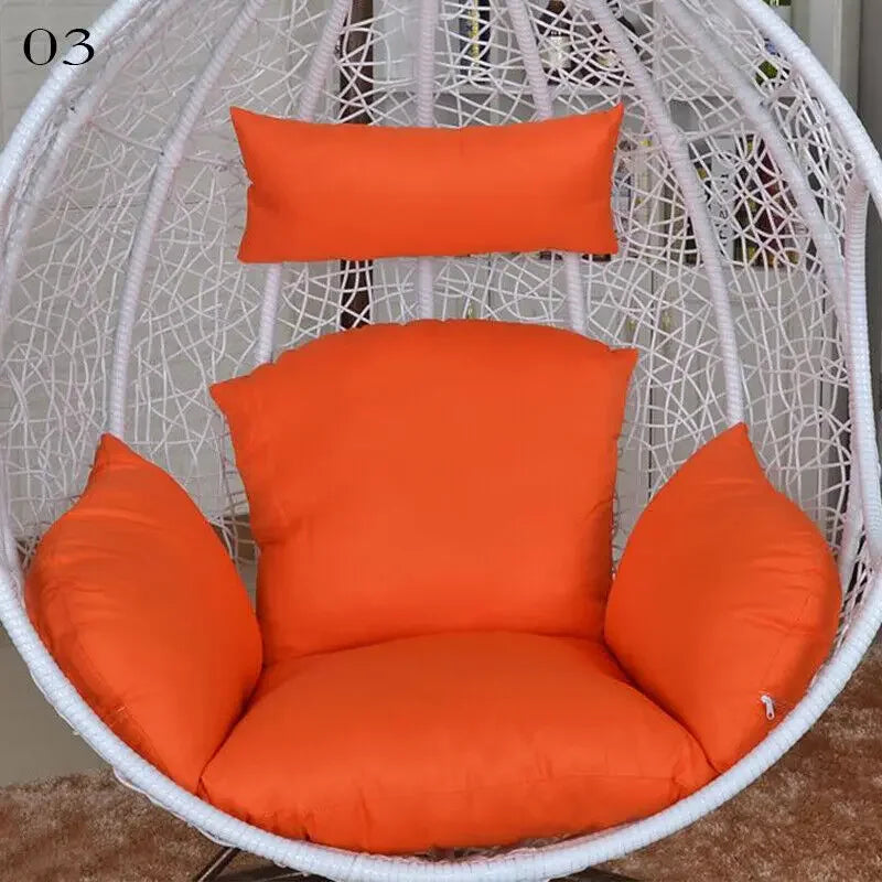 Hanging Swing Egg Chair Cushion Cover Patio Large Round Papasan Pad Detachable Garden Lounger Cushion Cover (No Filling)