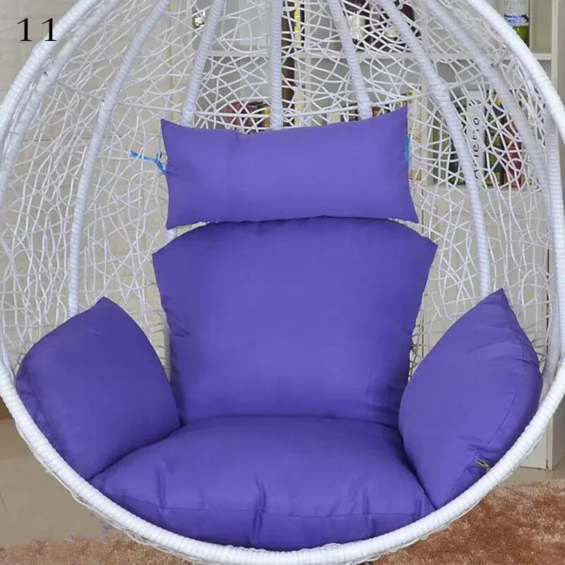 Hanging Swing Egg Chair Cushion Cover Patio Large Round Papasan Pad Detachable Garden Lounger Cushion Cover (No Filling)