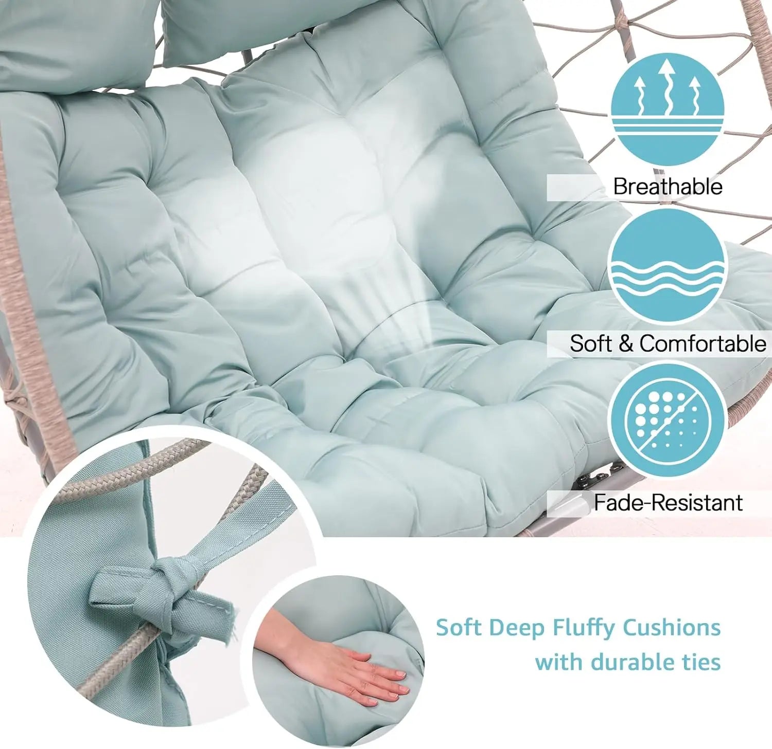 Double Egg Swing Chair with Stand