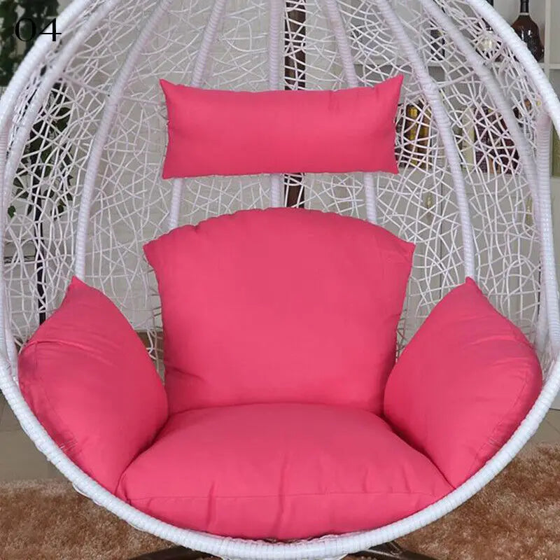 Hanging Swing Egg Chair Cushion Cover Patio Large Round Papasan Pad Detachable Garden Lounger Cushion Cover (No Filling)