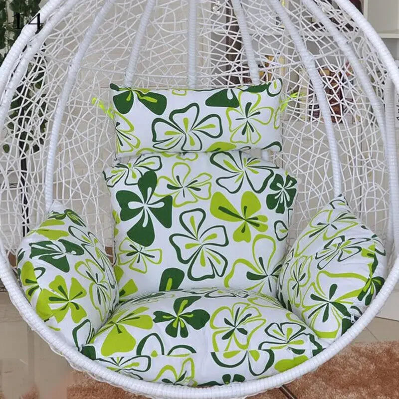 Hanging Swing Egg Chair Cushion Cover Patio Large Round Papasan Pad Detachable Garden Lounger Cushion Cover (No Filling)