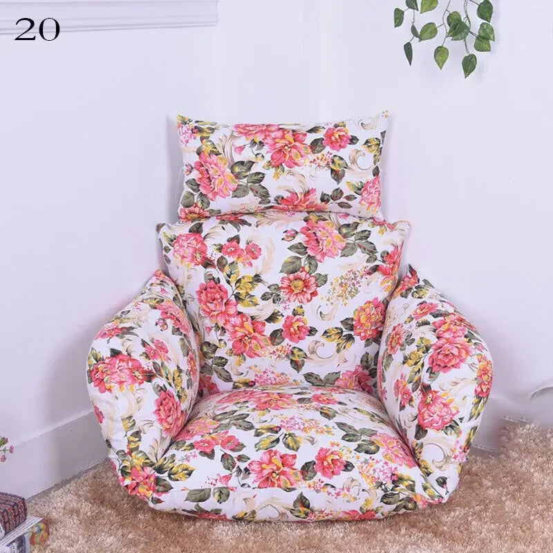 Hanging Swing Egg Chair Cushion Cover Patio Large Round Papasan Pad Detachable Garden Lounger Cushion Cover (No Filling)
