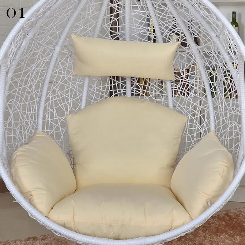 Hanging Swing Egg Chair Cushion Cover Patio Large Round Papasan Pad Detachable Garden Lounger Cushion Cover (No Filling)