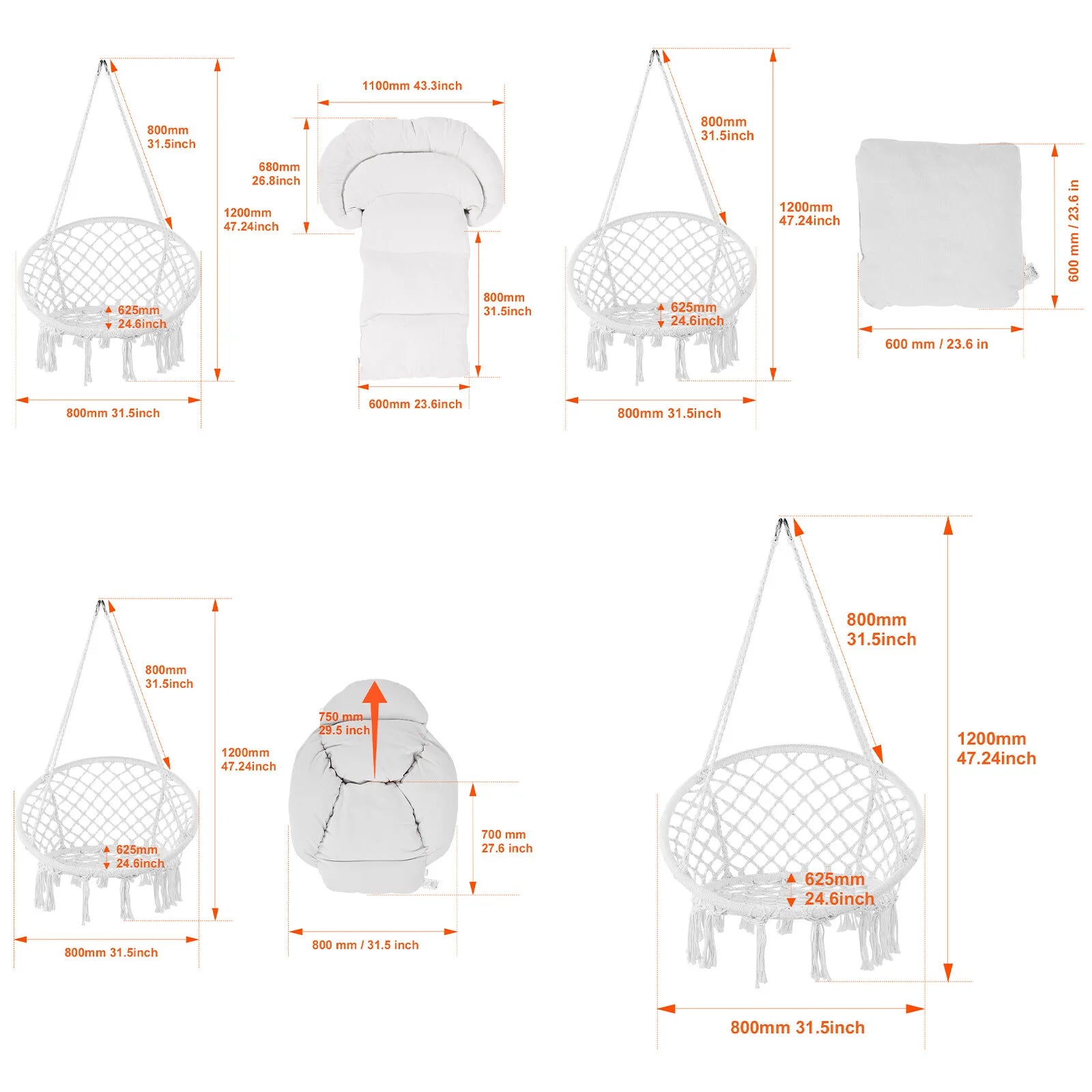Macramé Swinging Hanging Chair