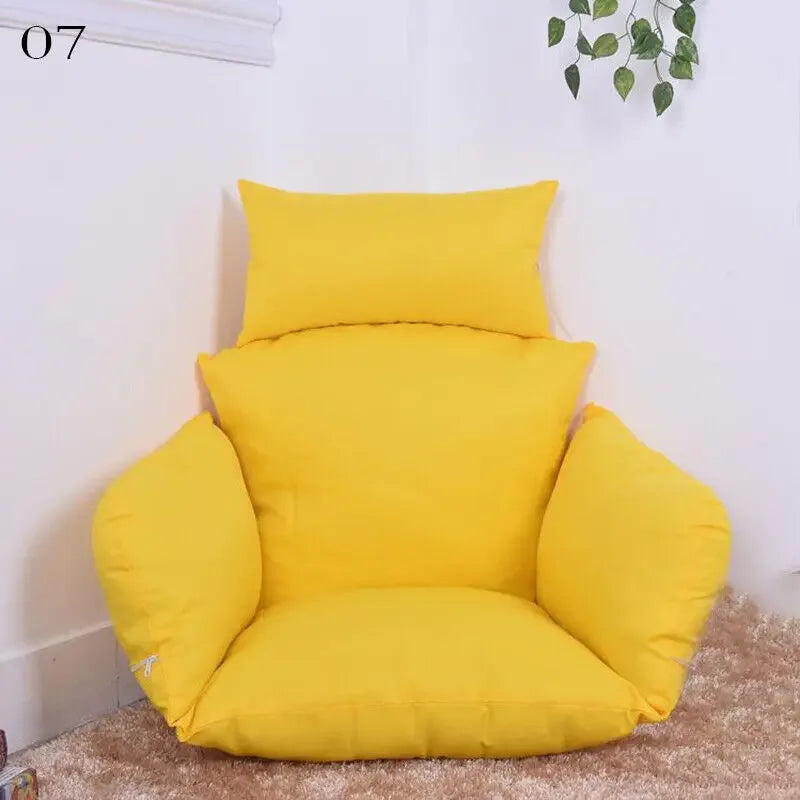 Hanging Swing Egg Chair Cushion Cover Patio Large Round Papasan Pad Detachable Garden Lounger Cushion Cover (No Filling)
