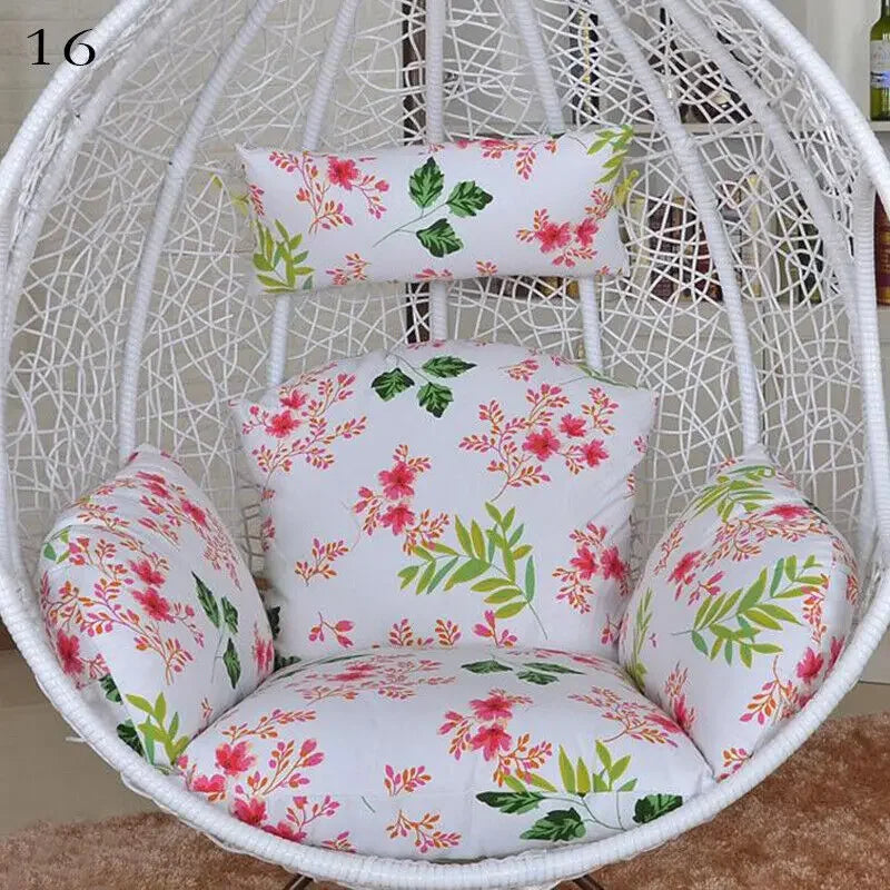 Hanging Swing Egg Chair Cushion Cover Patio Large Round Papasan Pad Detachable Garden Lounger Cushion Cover (No Filling)