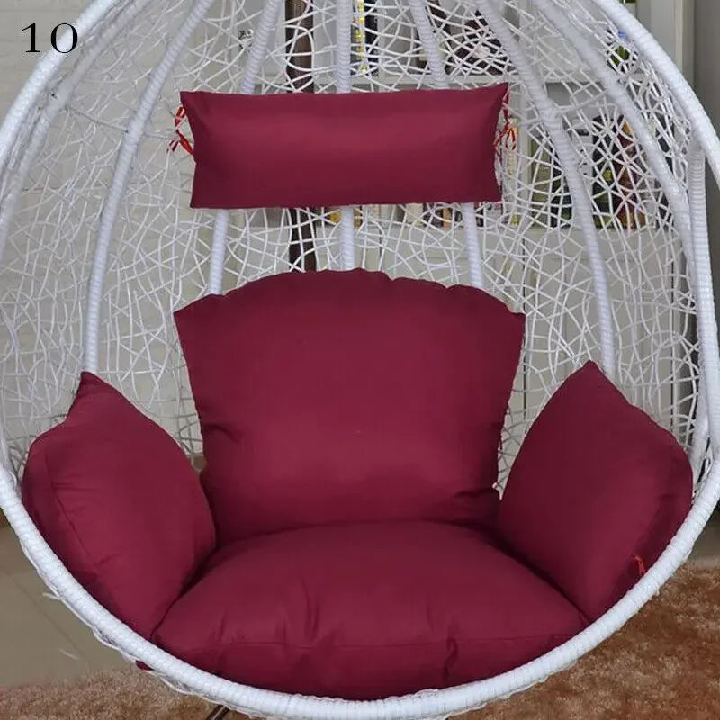 Hanging Swing Egg Chair Cushion Cover Patio Large Round Papasan Pad Detachable Garden Lounger Cushion Cover (No Filling)