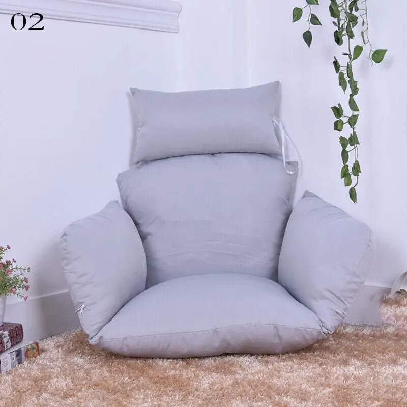 Hanging Swing Egg Chair Cushion Cover Patio Large Round Papasan Pad Detachable Garden Lounger Cushion Cover (No Filling)