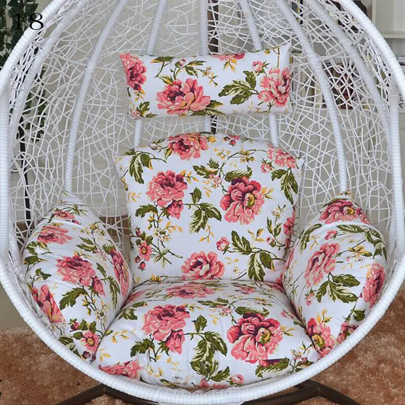 Hanging Swing Egg Chair Cushion Cover Patio Large Round Papasan Pad Detachable Garden Lounger Cushion Cover (No Filling)