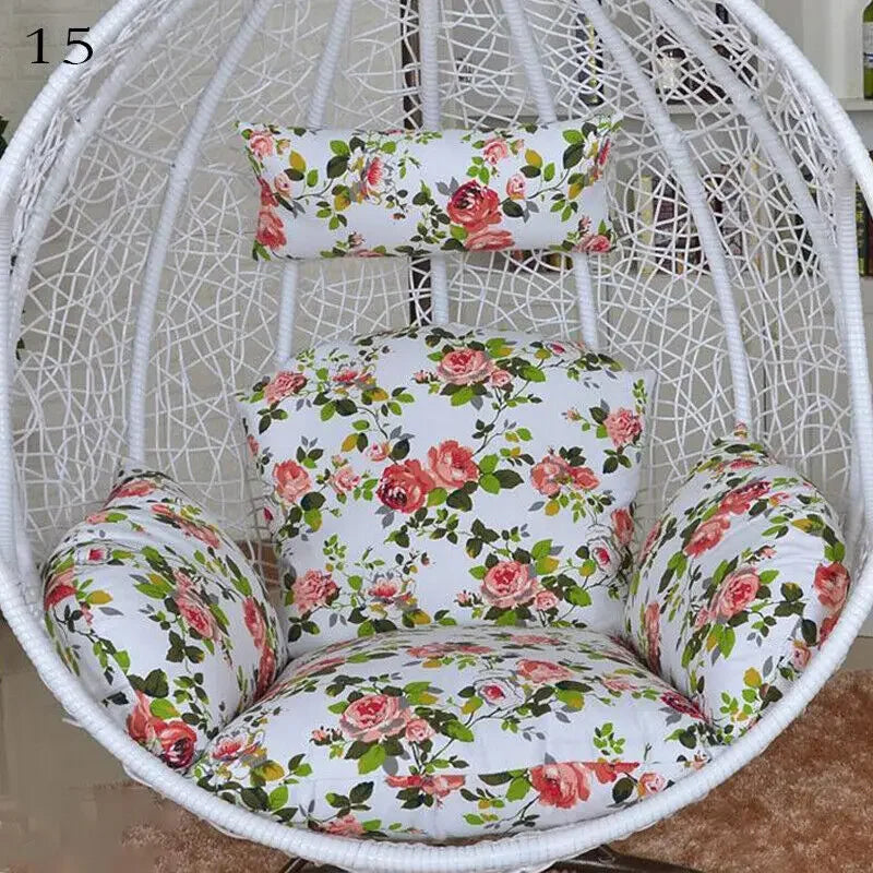 Hanging Swing Egg Chair Cushion Cover Patio Large Round Papasan Pad Detachable Garden Lounger Cushion Cover (No Filling)