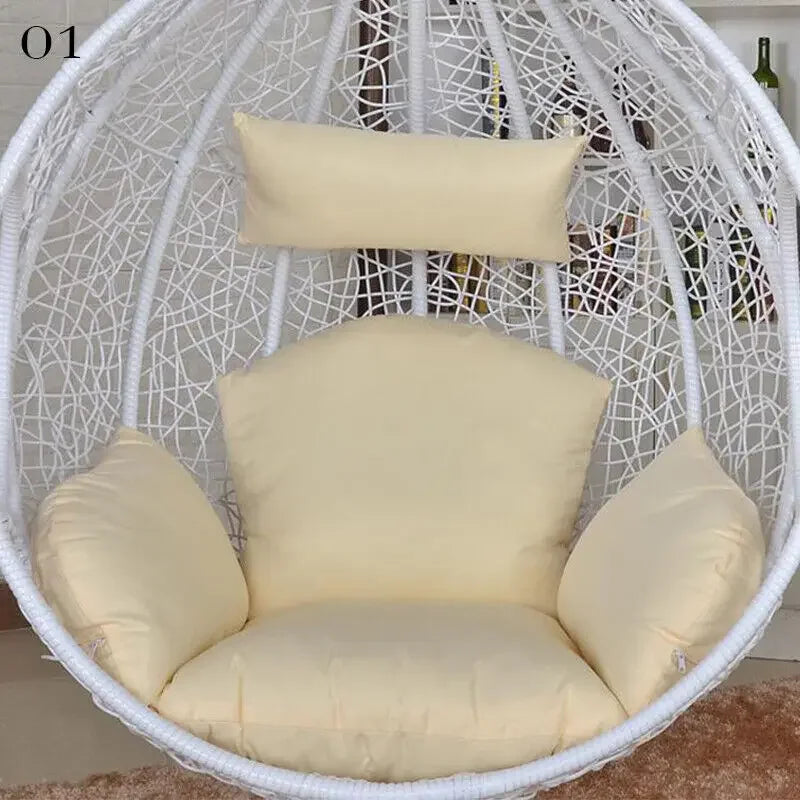 Hanging Swing Egg Chair Cushion Cover Patio Large Round Papasan Pad Detachable Garden Lounger Cushion Cover (No Filling)