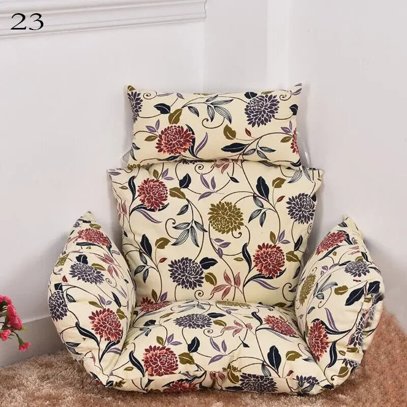 Hanging Swing Egg Chair Cushion Cover Patio Large Round Papasan Pad Detachable Garden Lounger Cushion Cover (No Filling)
