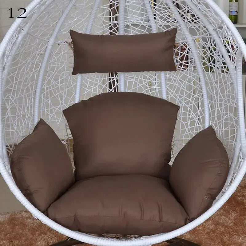 Hanging Swing Egg Chair Cushion Cover Patio Large Round Papasan Pad Detachable Garden Lounger Cushion Cover (No Filling)