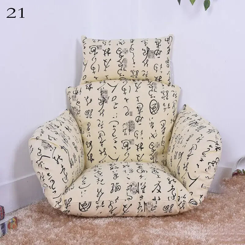 Hanging Swing Egg Chair Cushion Cover Patio Large Round Papasan Pad Detachable Garden Lounger Cushion Cover (No Filling)