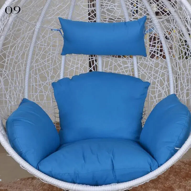 Hanging Swing Egg Chair Cushion Cover Patio Large Round Papasan Pad Detachable Garden Lounger Cushion Cover (No Filling)