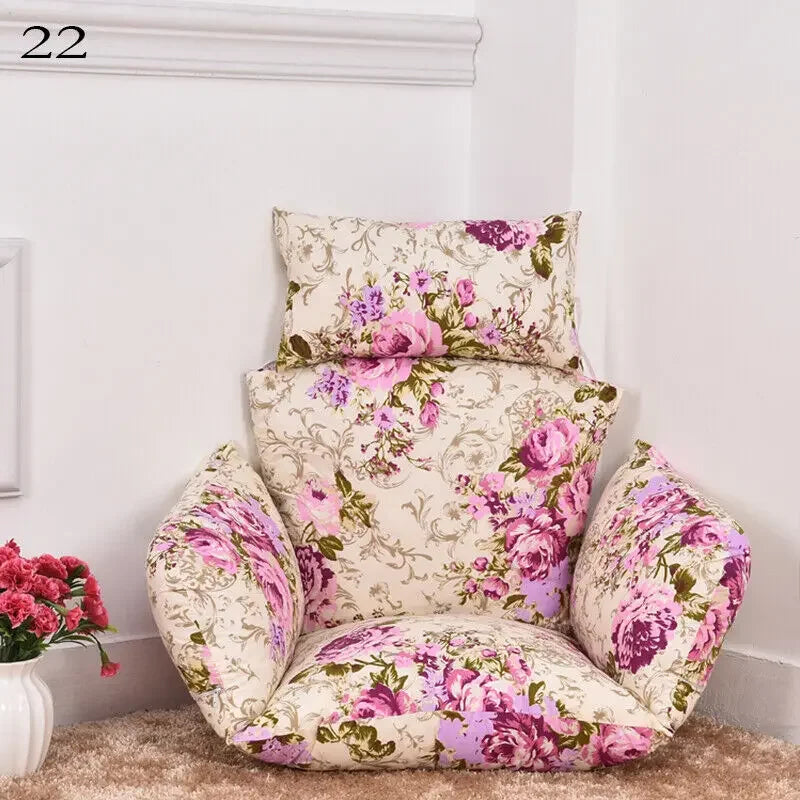 Hanging Swing Egg Chair Cushion Cover Patio Large Round Papasan Pad Detachable Garden Lounger Cushion Cover  (No Filling)