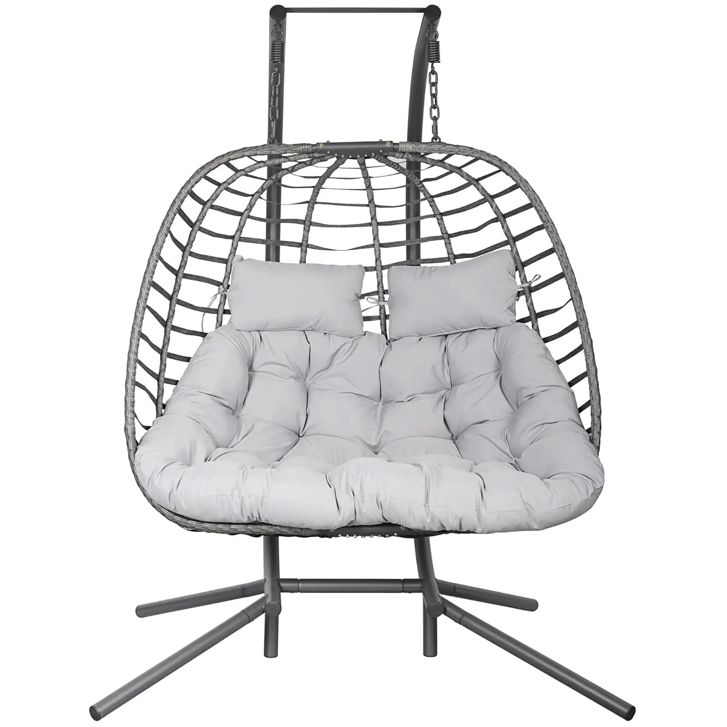 Double Hanging Egg Chair with Stand