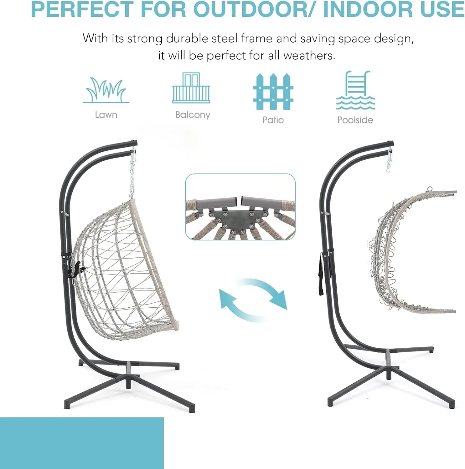 Double Egg Swing Chair with Stand
