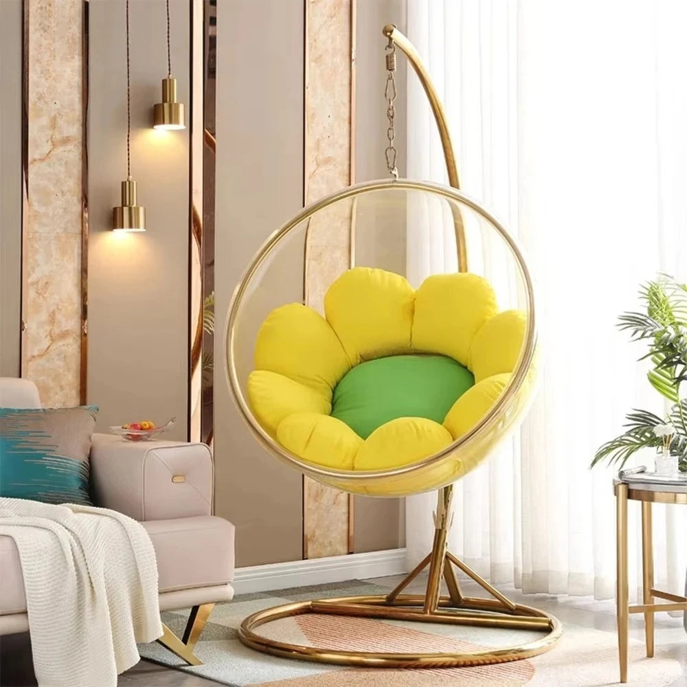 Modern Round Shape Swing Chair With Stand Indoor Outdoor