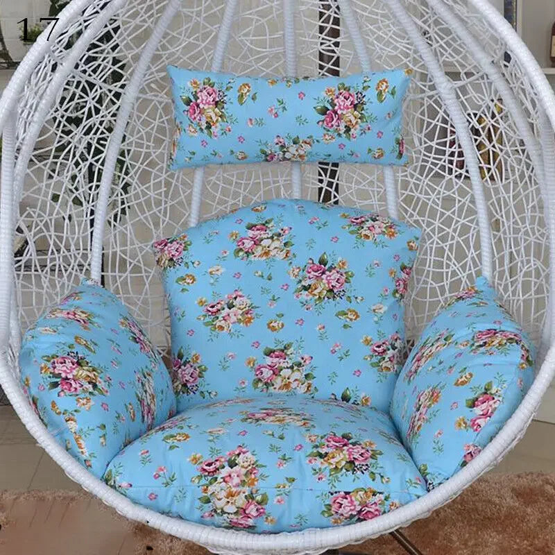 Hanging Swing Egg Chair Cushion Cover Patio Large Round Papasan Pad Detachable Garden Lounger Cushion Cover  (No Filling)