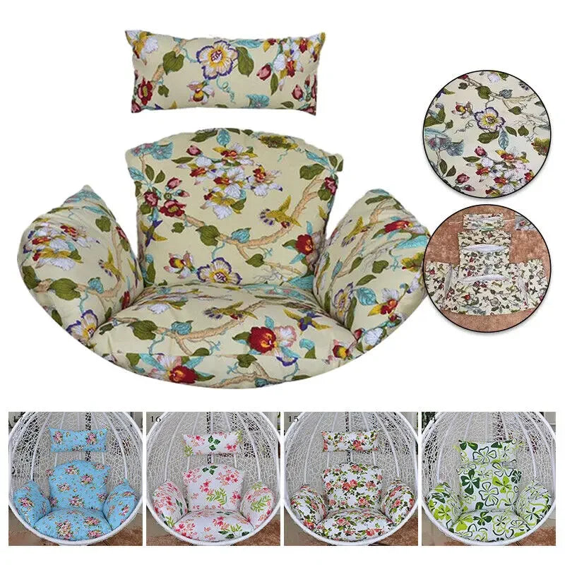 Hanging Swing Egg Chair Cushion Cover Patio Large Round Papasan Pad Detachable Garden Lounger Cushion Cover  (No Filling)