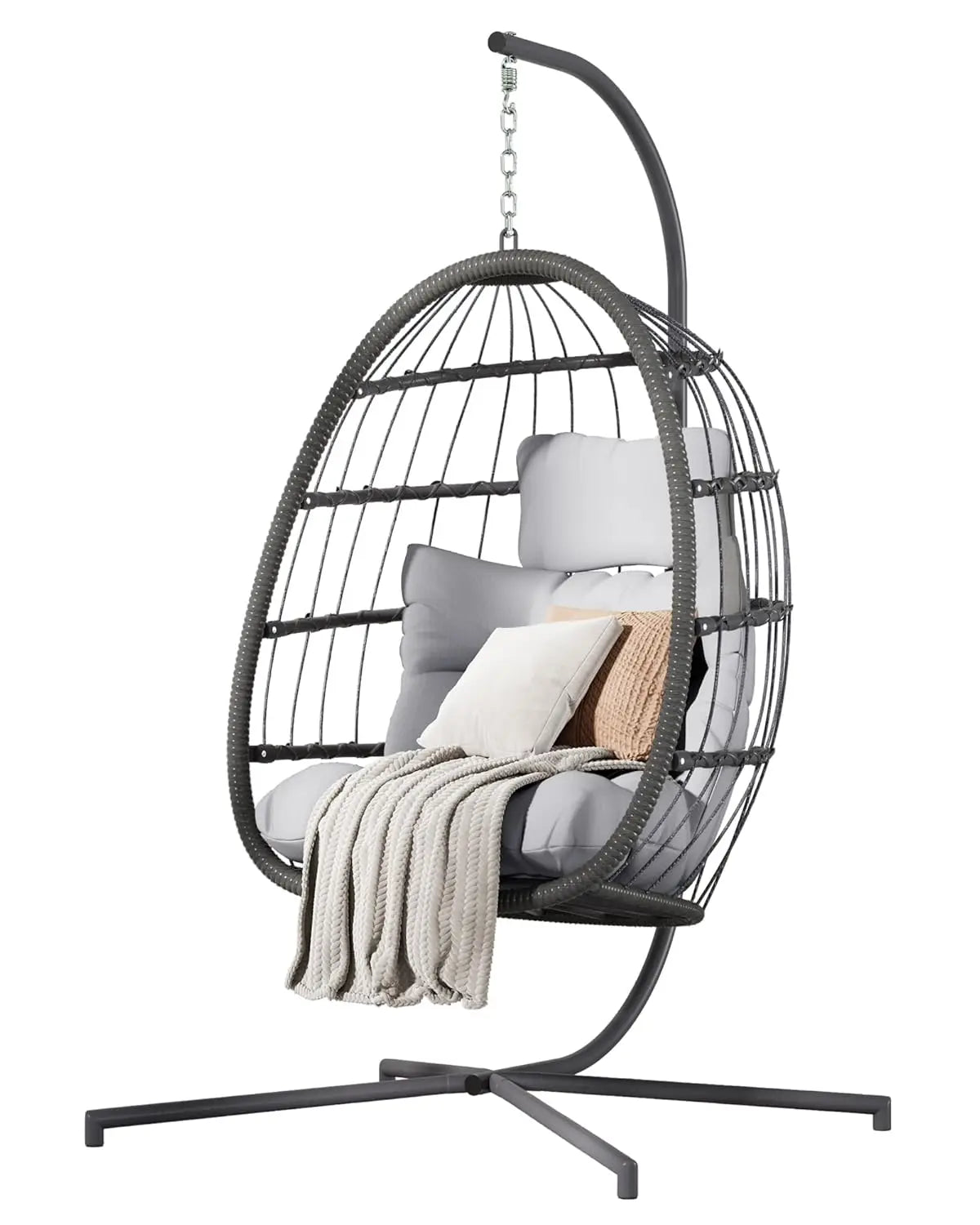 Double Hanging Egg Chair with Stand