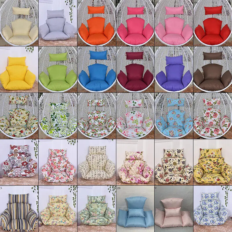 Hanging Swing Egg Chair Cushion Cover Patio Large Round Papasan Pad Detachable Garden Lounger Cushion Cover  (No Filling)